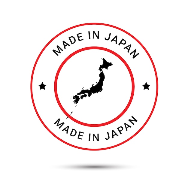 Premium Vector | Made in japan logo and trust badge icon japan flag logo