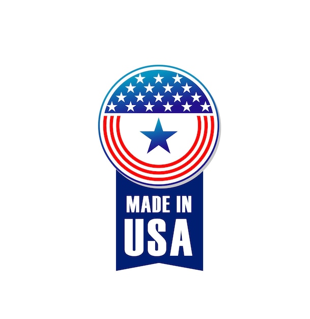 Premium Vector | Made in usa label, banner with american flag stars