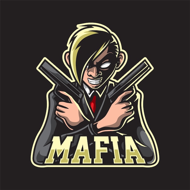 Premium Vector | Mafia holding gun mascot