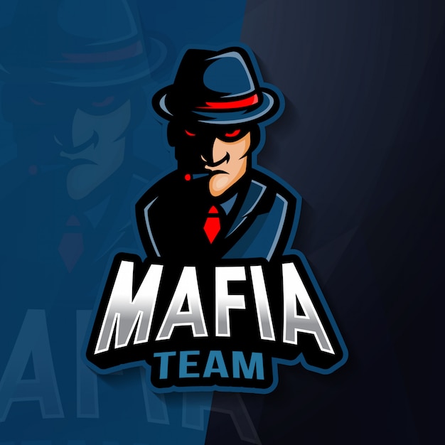 Premium Vector | Mafia mascot esport logo