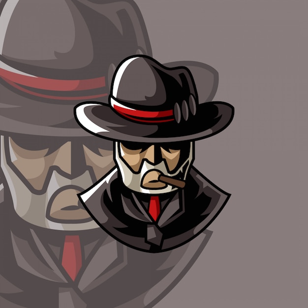 Premium Vector | Mafia mascot logo