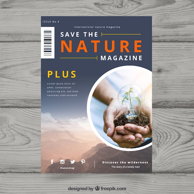 Free Vector | Magazine with nature concept