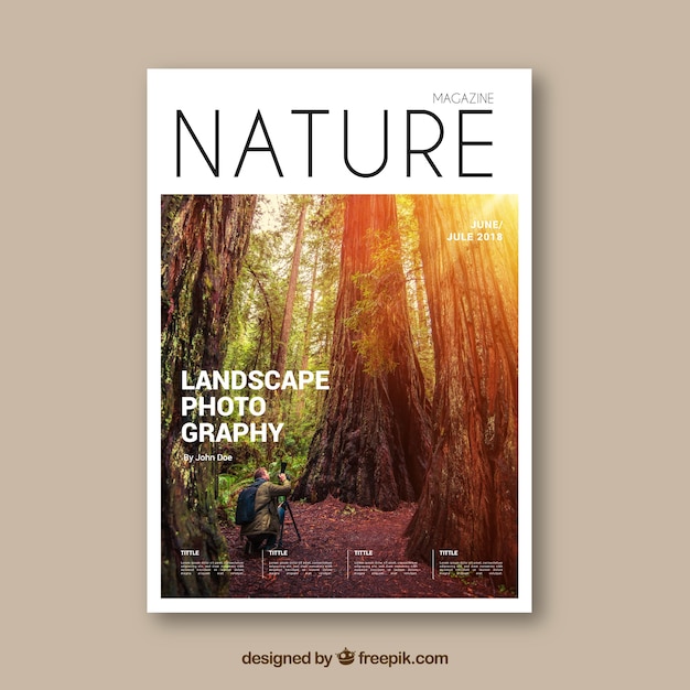 Magazine with nature concept Vector | Free Download