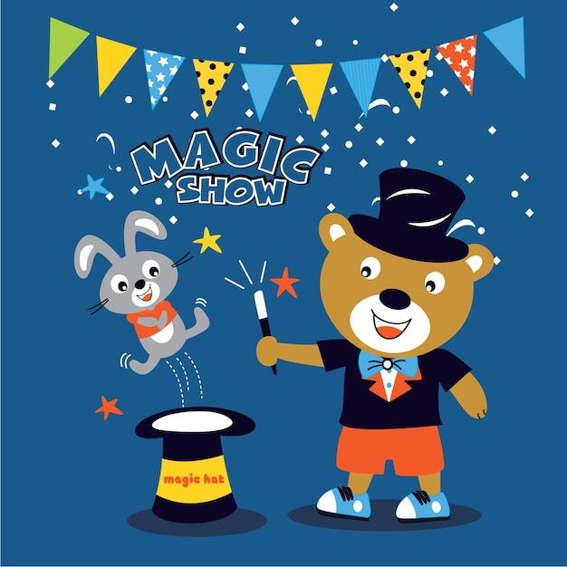 Premium Vector | Magic show animal cartoon vector