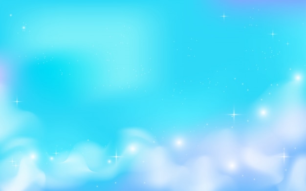 Premium Vector Magic Sky With Clouds And Stars Background