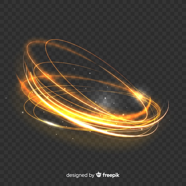 Magical golden light whirl effect | Free Vector