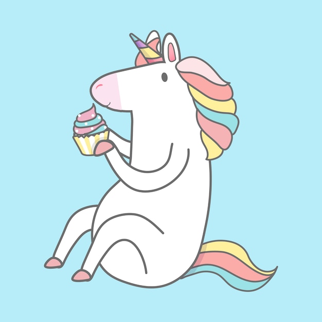 Download Magical rainbow unicorn illustration vector | Free Vector