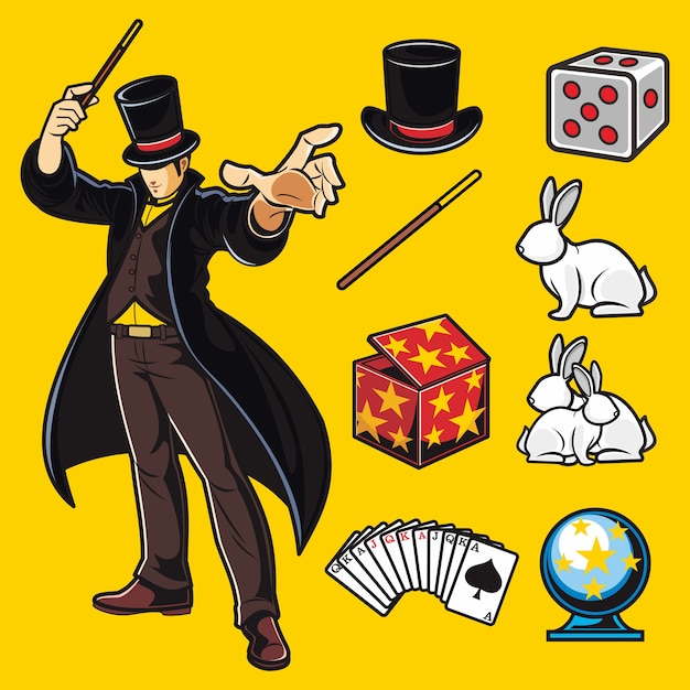 Premium Vector Magician Vector Pack