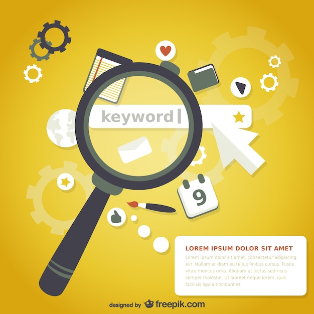 Magnifying Glass Keyword Search Vector | Free Download