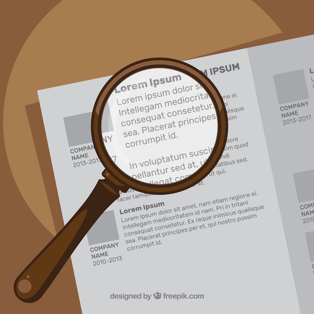 Free Vector Magnifying Glass With Text In Flat Style