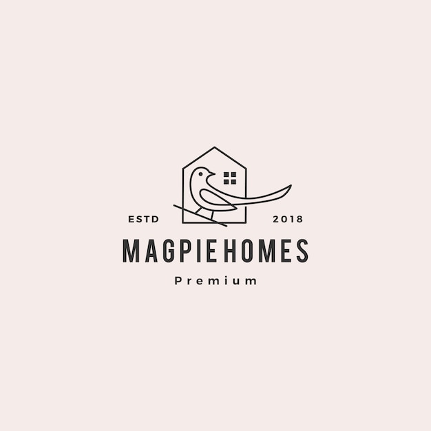 Premium Vector | Magpie homes house logo vector icon illustration