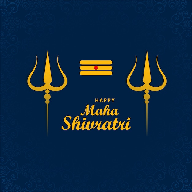 Free Vector | Maha Shivratri Lord Shiva Trishul Beautiful Card Design