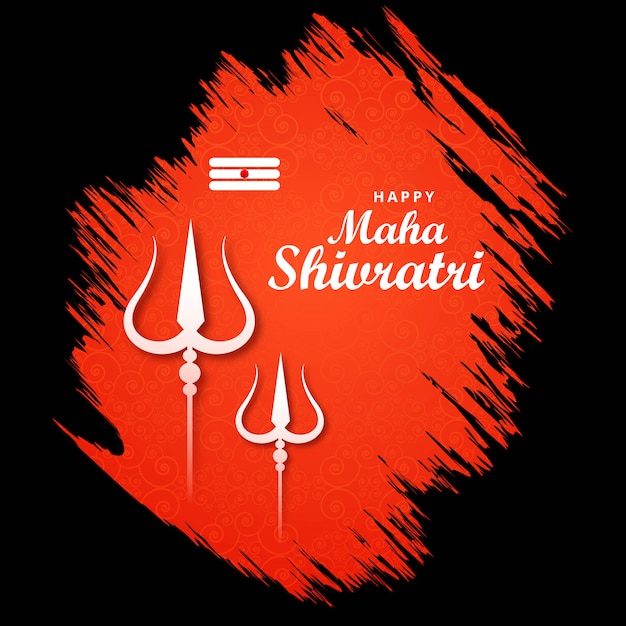 Free Vector | Maha shivratri lord shiva trishul for card