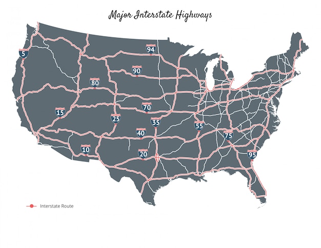 Major interstate highways Vector | Premium Download