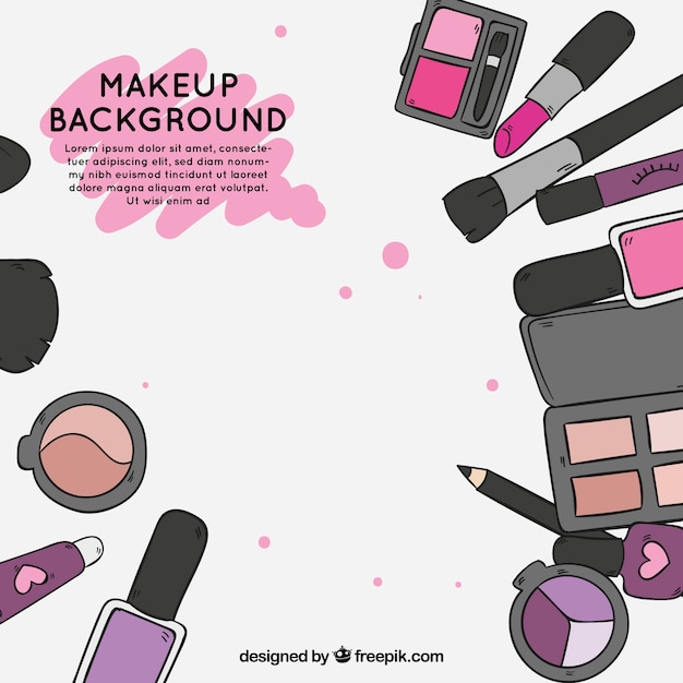 Makeup accessories background