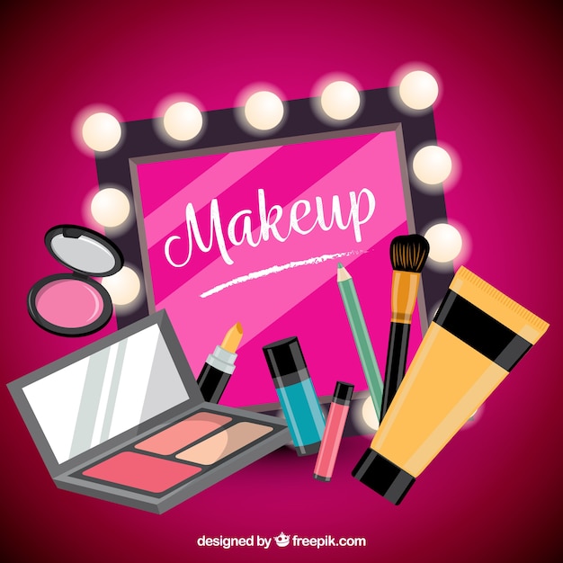 Makeup accessories background