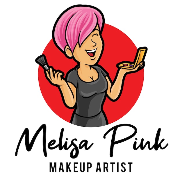 Premium Vector Makeup Artist Logo Mascot Template