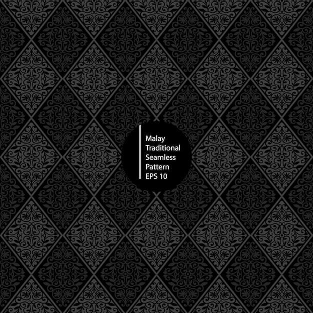 Premium Vector Malay Monochrome Seamless Pattern Background