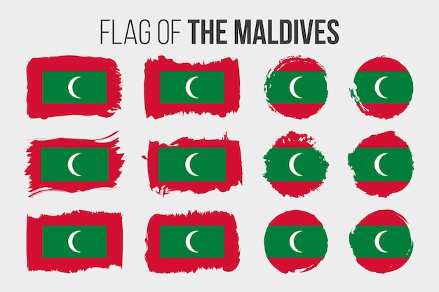 Premium Vector Maldives Flag Illustration Brush Stroke And Grunge