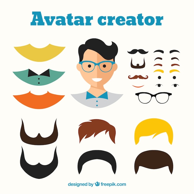 Download Male avatar creator | Free Vector