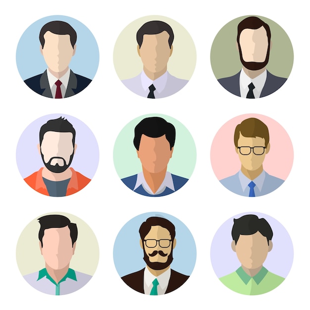 Premium Vector | Male avatar human faces