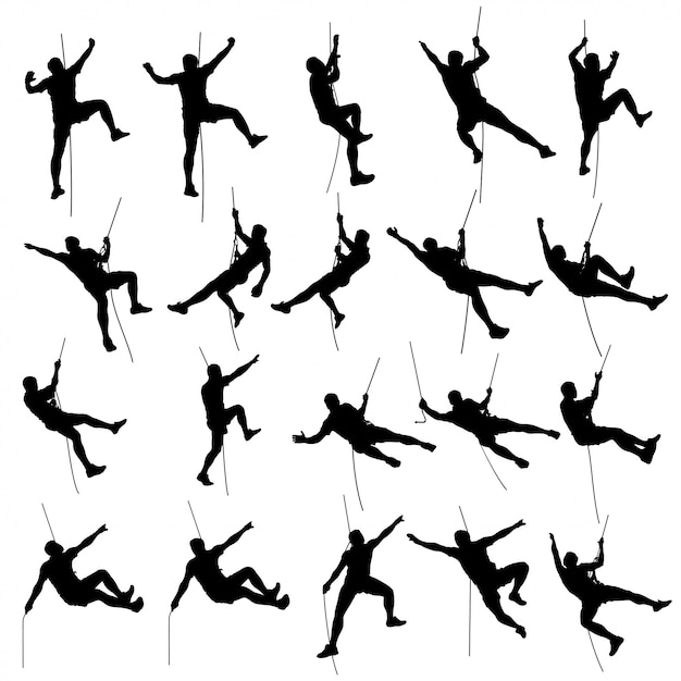 Male Climber Set Premium Vector