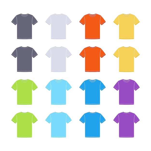 Premium Vector | Male colored short sleeve t-shirts collection