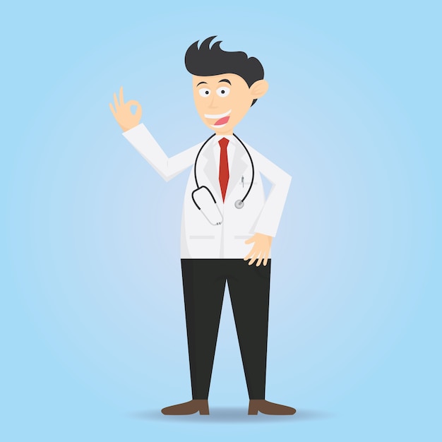 Premium Vector | Male doctor cartoon character