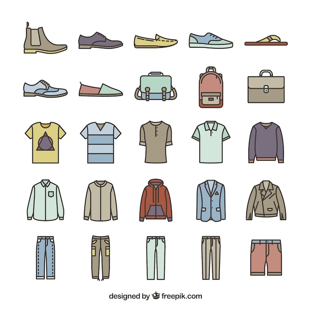 Download Free Vector | Male fashion icons