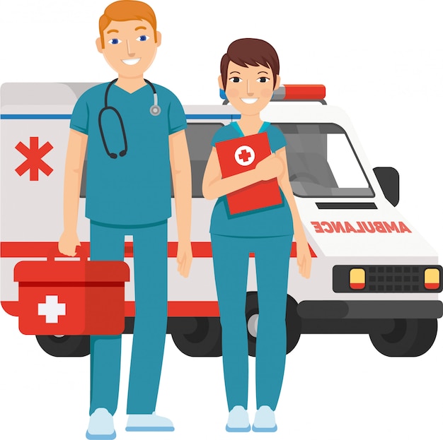 Premium Vector Male and female paramedic ready to help everyone with care