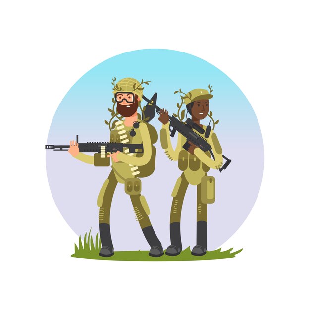 Featured image of post Female Soldier Cartoon Images He has a automatic rifle
