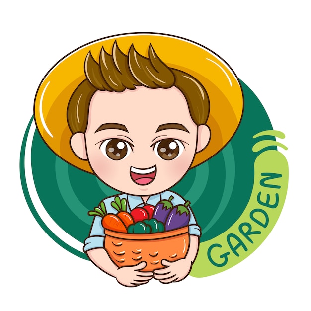 Premium Vector | Male gardener