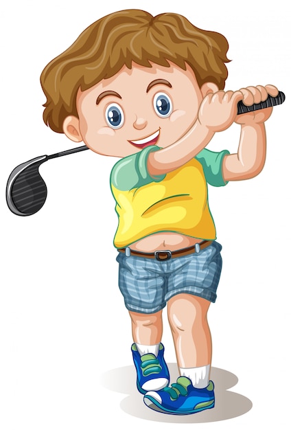 A male golfer character Vector | Premium Download