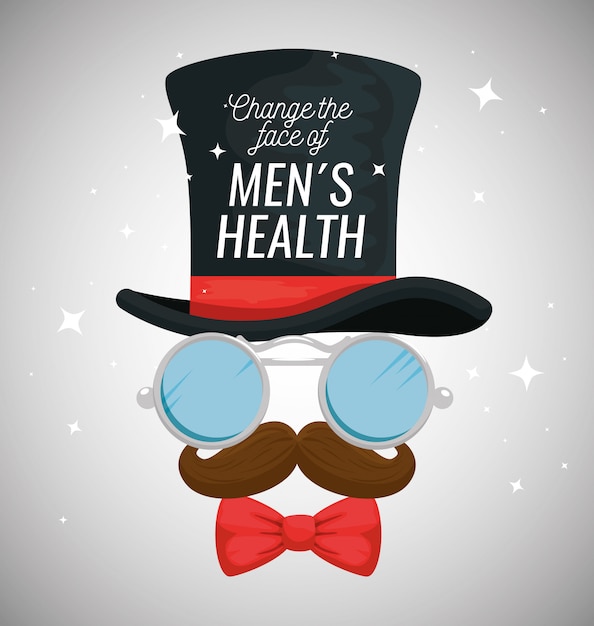 Free Vector | Male hat with glasses and mustache