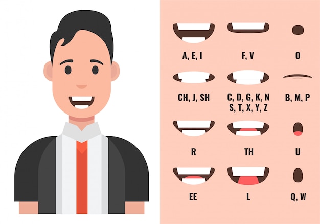Male mouth animation Vector | Premium Download