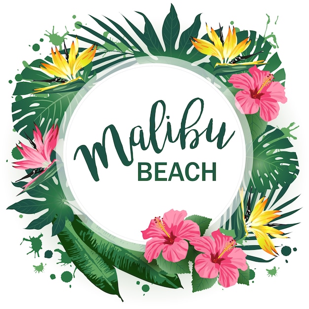 Download Malibu beach party poster | Premium Vector