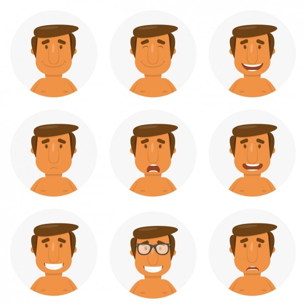 Man avatars collection Vector | Free Download