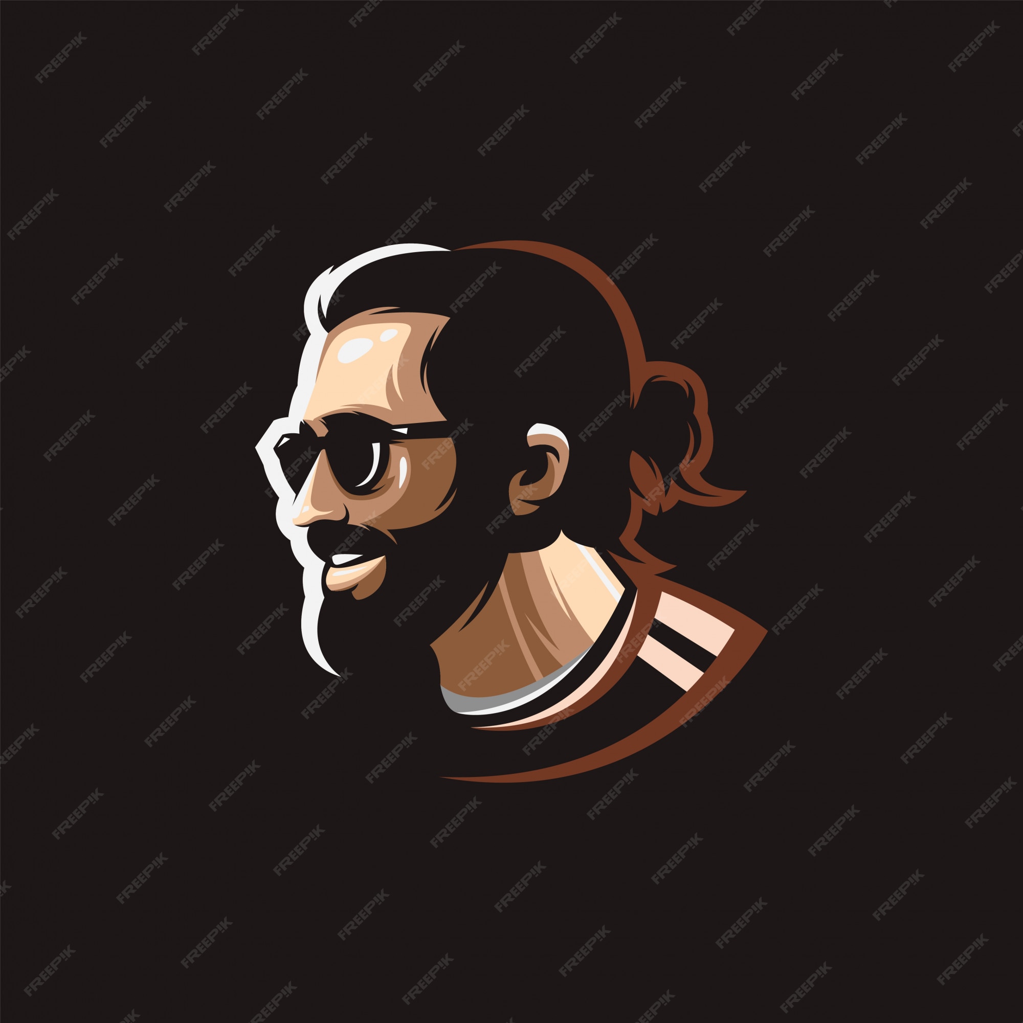 Premium Vector | Man beard logo