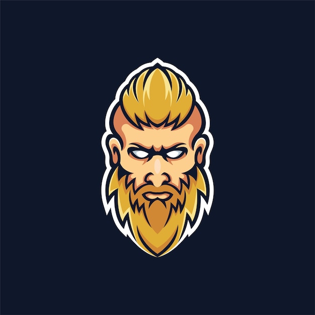 Premium Vector | A man beard mascot logo