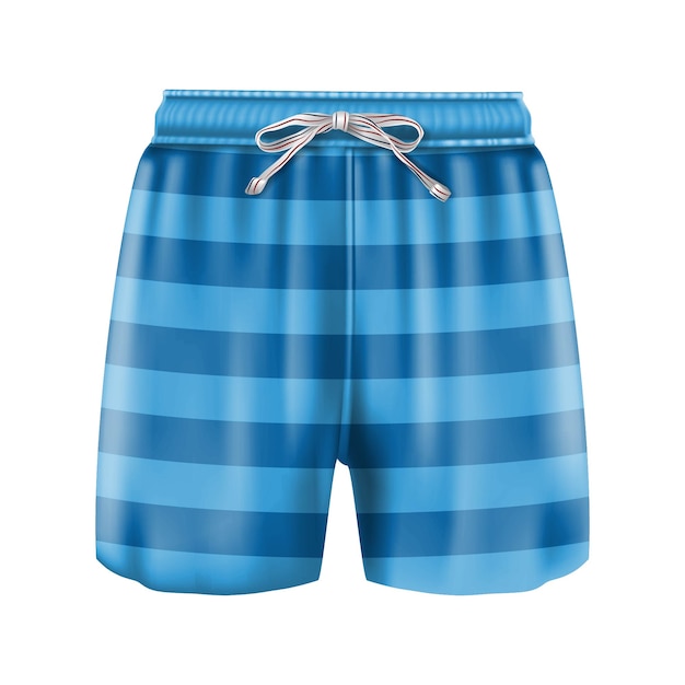 Premium Vector | Man boxer swimsuit in stripes blue. isolated on white ...