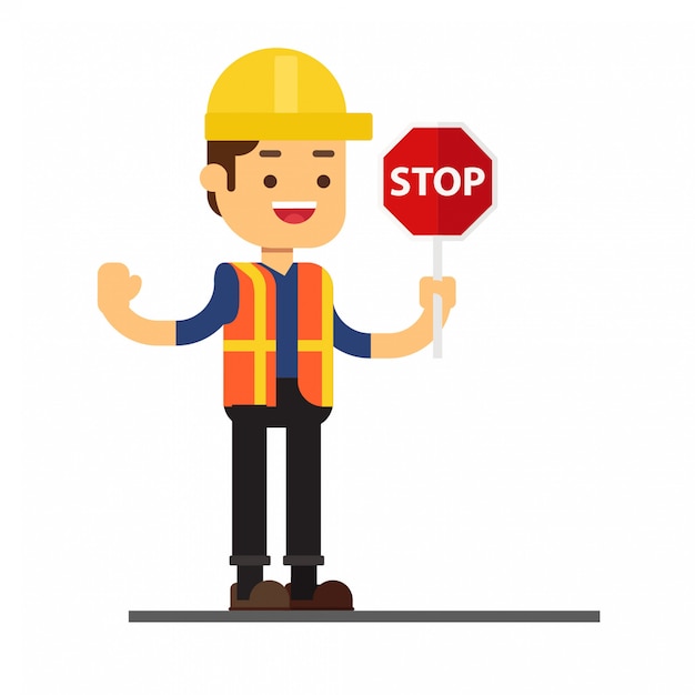 Download Free Man Character Avatar Icon Man Holding Stop Sign Premium Vector Use our free logo maker to create a logo and build your brand. Put your logo on business cards, promotional products, or your website for brand visibility.