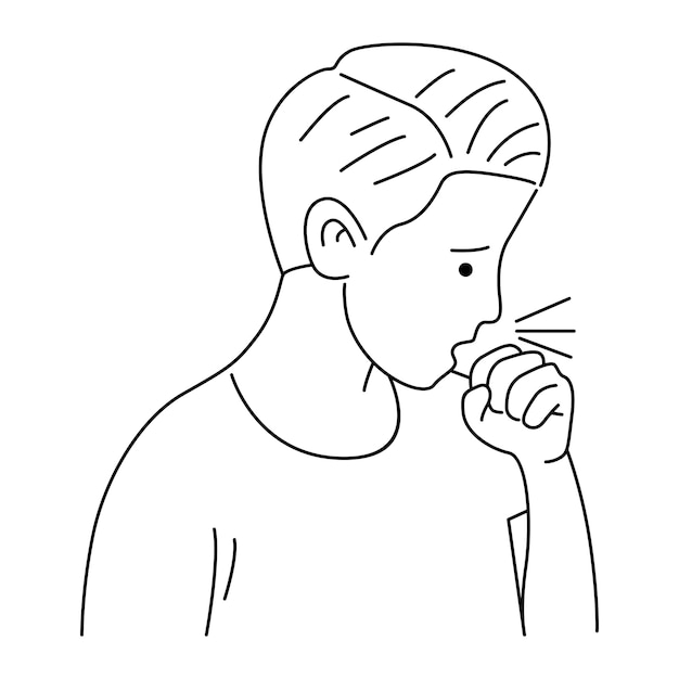 Premium Vector | Man coughing sick of virus