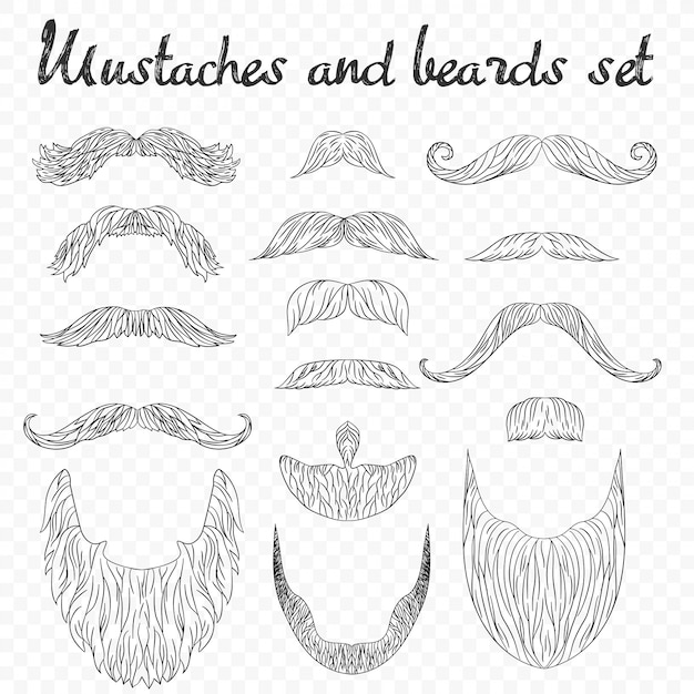 Premium Vector | Man Hair, Mustache, Beards Collection