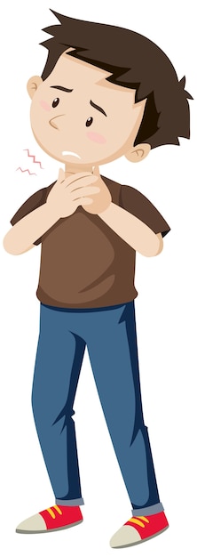 Free Vector | A man having sore throat