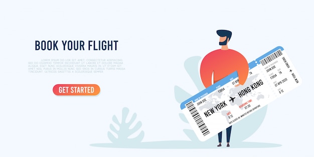 Download Free Man Hold Airline Ticket In Hands Banner Premium Vector Use our free logo maker to create a logo and build your brand. Put your logo on business cards, promotional products, or your website for brand visibility.