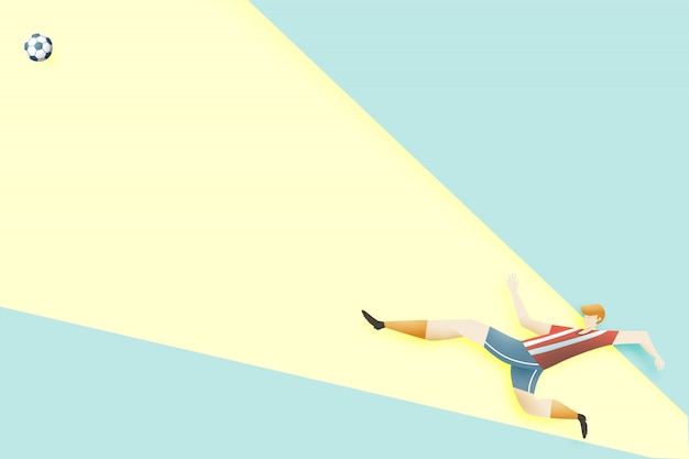 Man play soccer with cool character design for sport Premium Vector