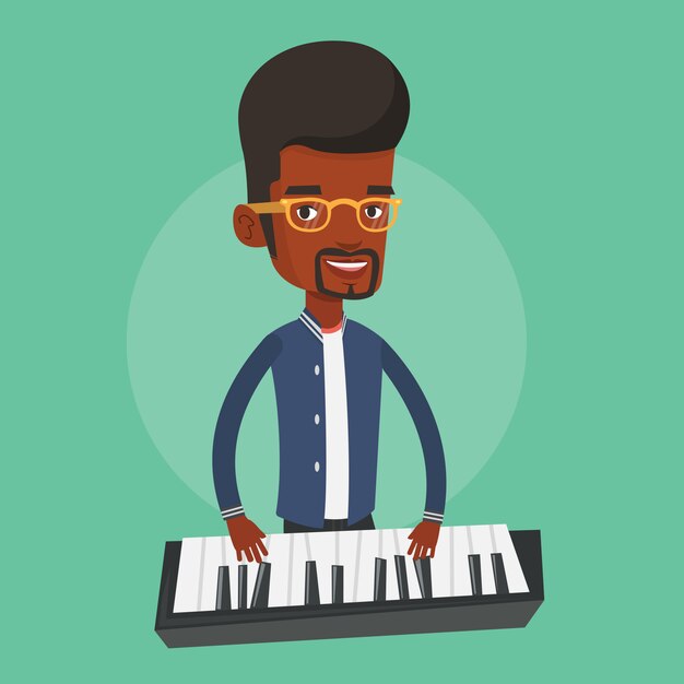 Premium Vector | Man playing piano illustration.