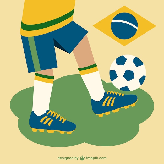 無料のブラジルサッカーのベクター設計 無料のベクター