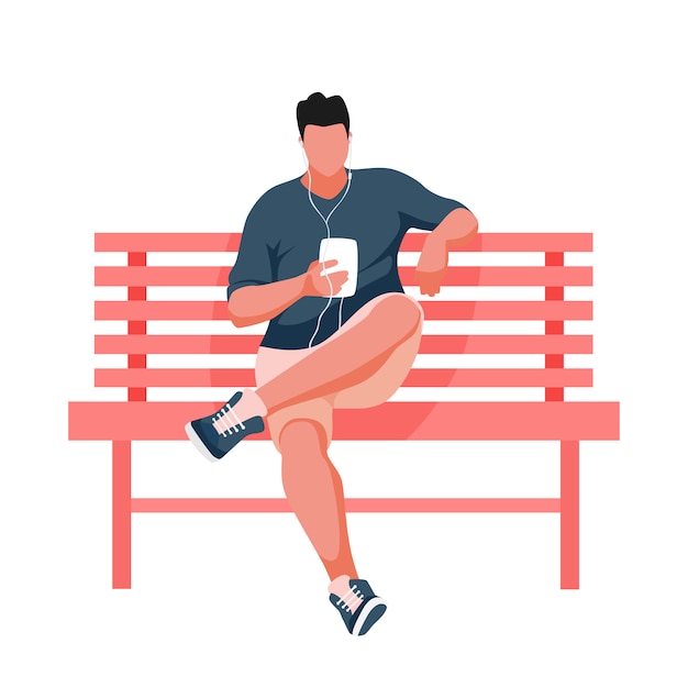Premium Vector Man sitting on a bench
