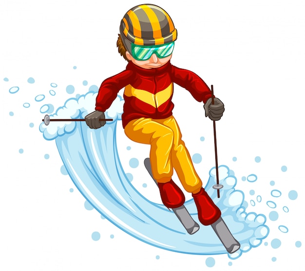 Man Skiing Isolated Concept | Free Vector